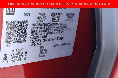 2026 Cadillac Escalade ESV Platinum Edition