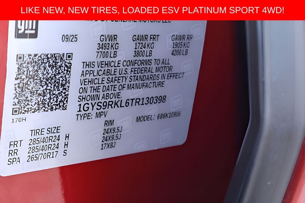 2026 Cadillac Escalade ESV Platinum Edition