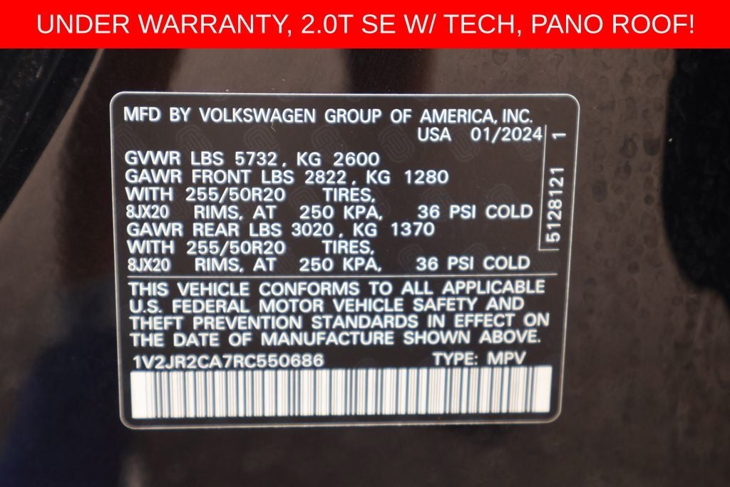 2024 Volkswagen Atlas 2.0T SE w/Technology