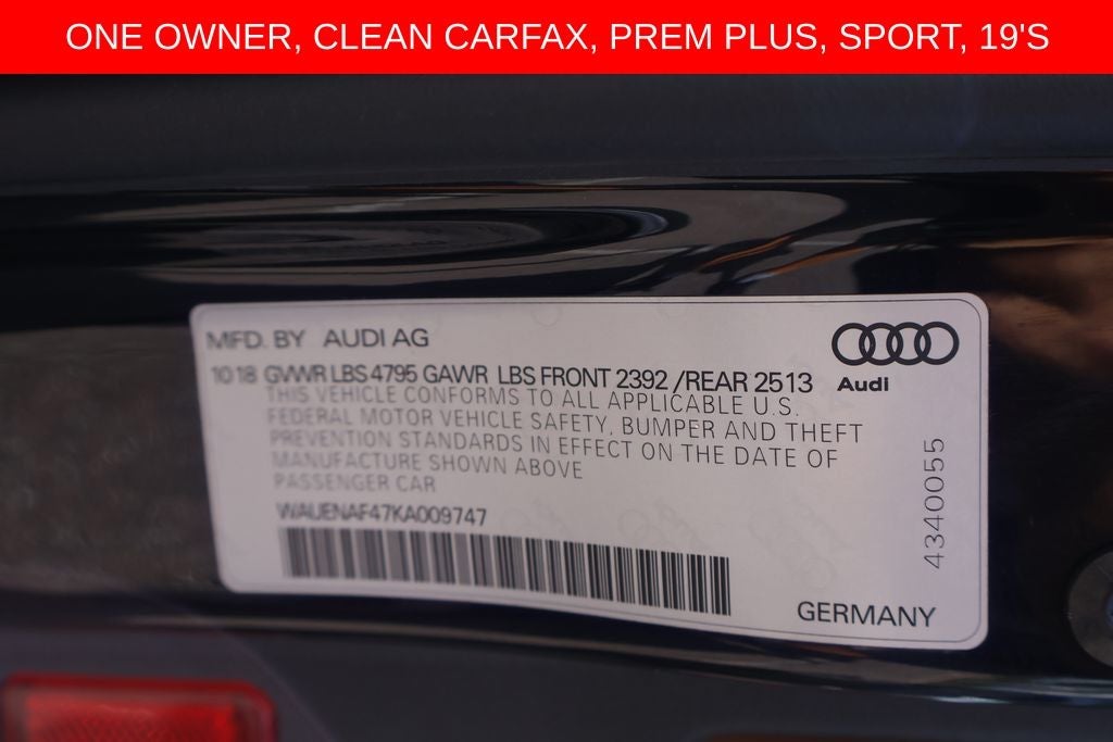 2019 Audi A4 2.0T Premium Plus quattro