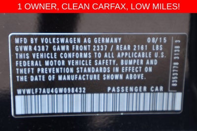 2016 Volkswagen Golf R 4Motion