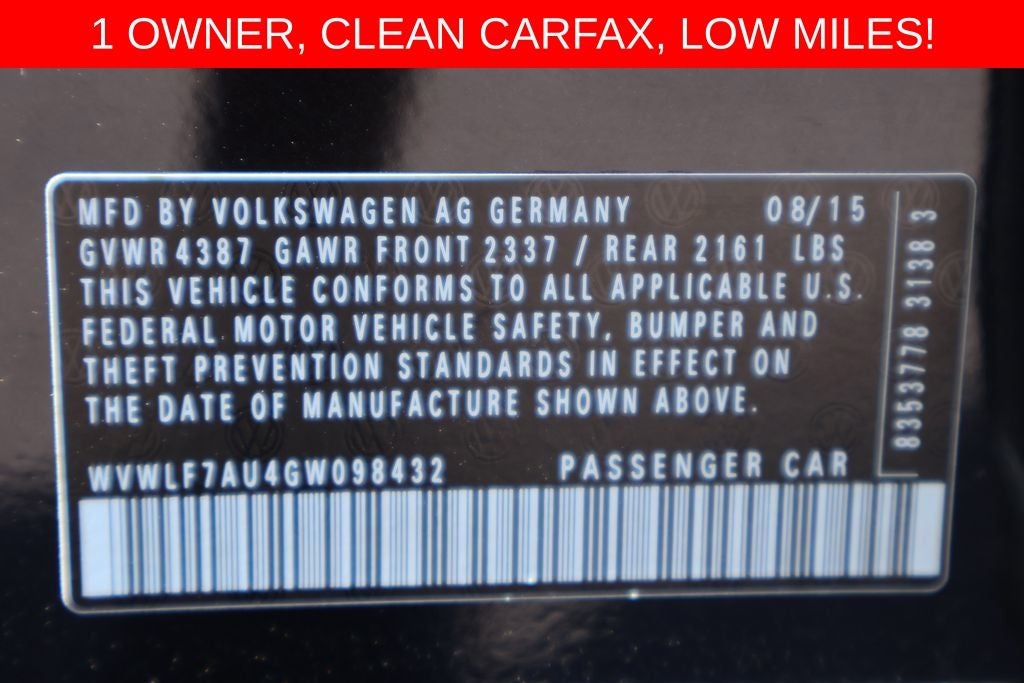 2016 Volkswagen Golf R 4Motion