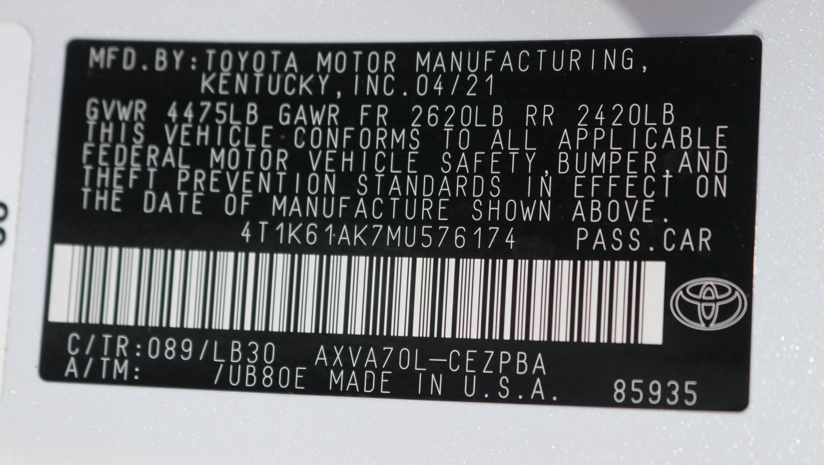 2021 Toyota Camry XSE