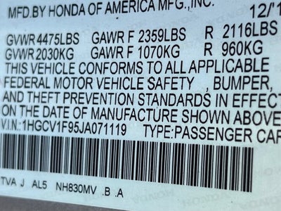 2018 Honda Accord Sedan Touring 1.5T