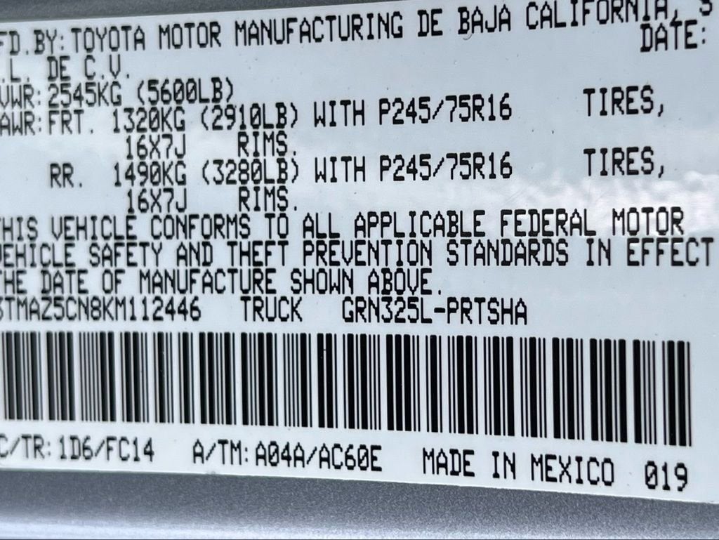 2019 Toyota Tacoma 2WD SR5