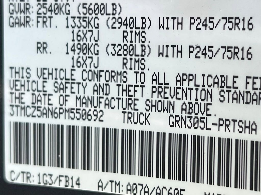 2023 Toyota Tacoma 4WD SR