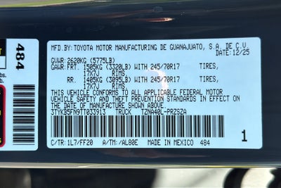 2026 Toyota Tacoma 2WD SR5