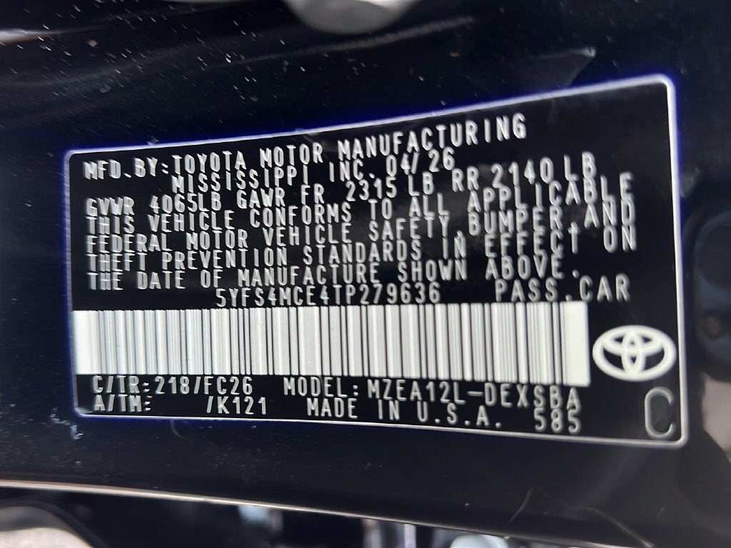 2026 Toyota Corolla SE