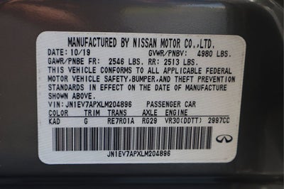 2020 INFINITI Q50 3.0t LUXE