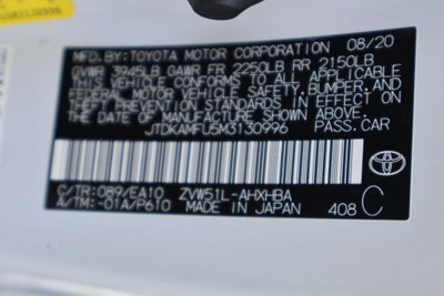 2021 Toyota Prius L Eco