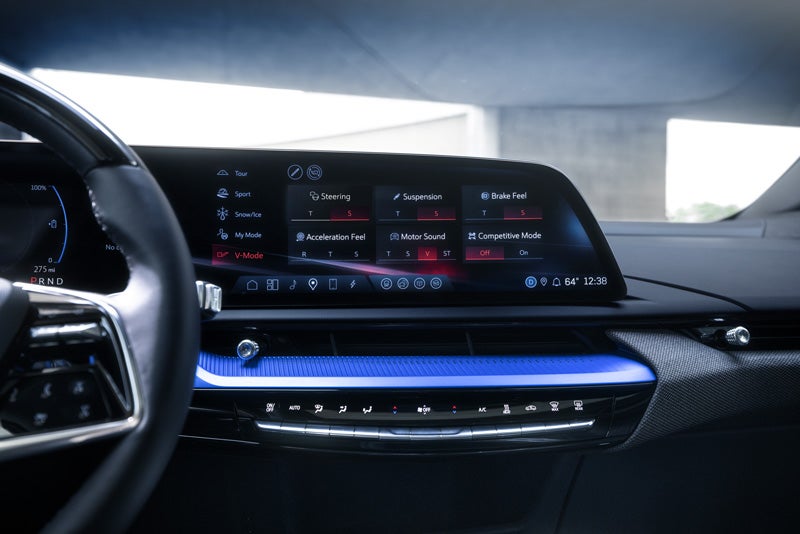 The 2026 OPTIQ-V Display Screen Displaying the V-Mode Settings | Village Cadillac of Homosassa in Homosassa FL