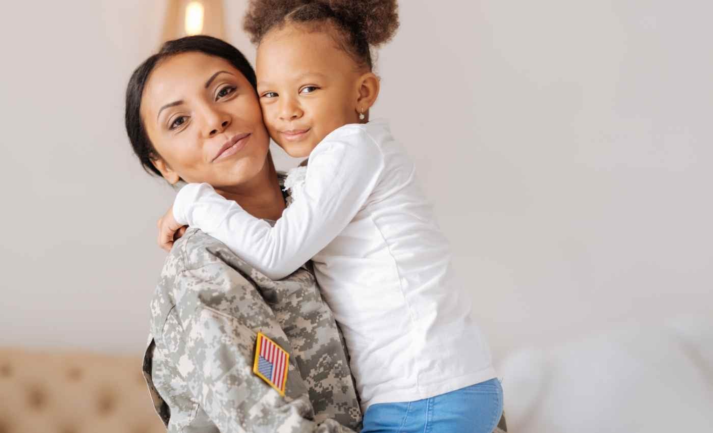 Military Mother and her young daughter